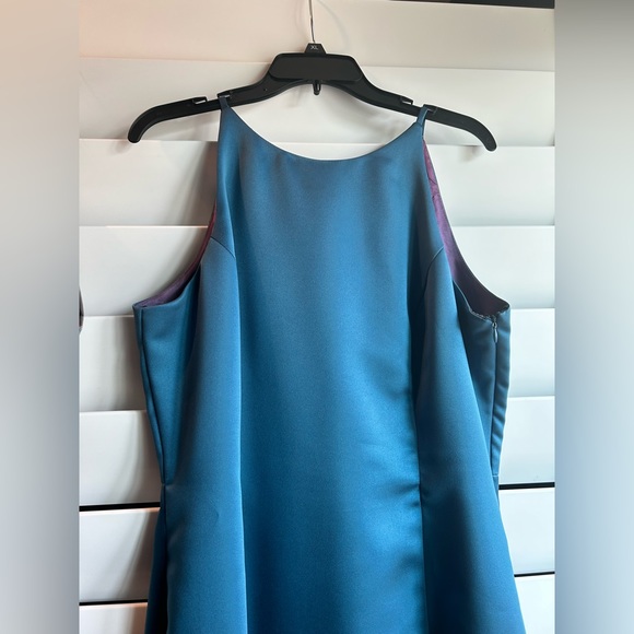 Cachet Size 14 Formal Teal Floor Length Gown with Tie Details down the back - Picture 2 of 15